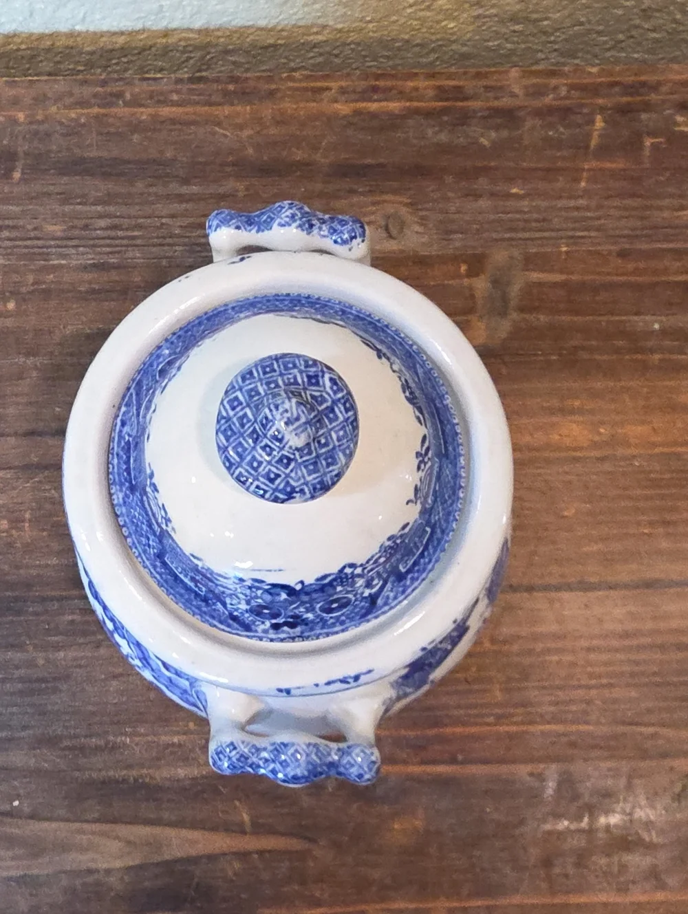 Antique English Blue Willow Lidded Vegetable Tureen W. Adams & Co Staffordshire